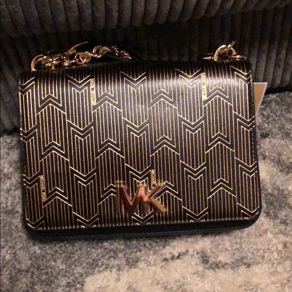 Michael Kors Mott Metallic Deco Chain Shoulder Bag